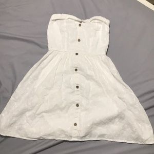 White Strapless Short Dress